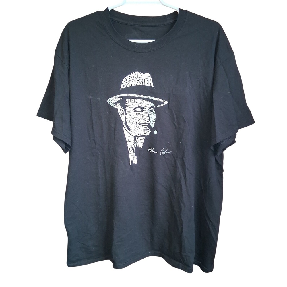 LA Pop Art Original Gangster Al Capone Tee SS XL Black Streetwear Art Tee EUC